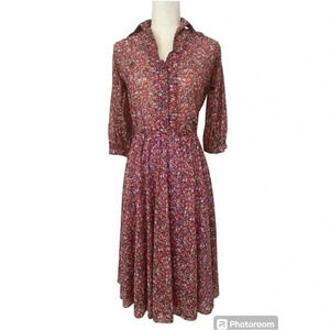 Samuel Blue Vintage Floral Collared Dress